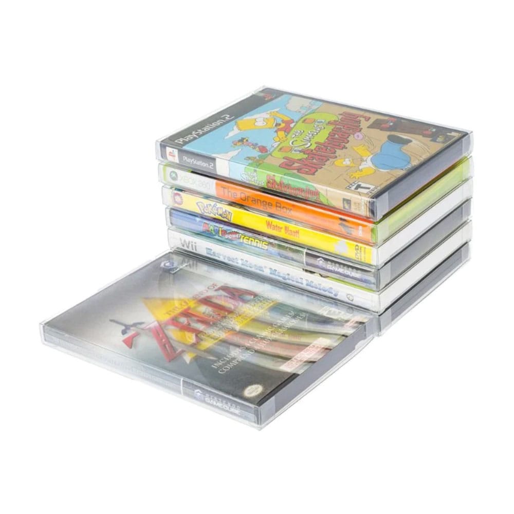 Pack 25 boîtes de protection en PET pour jeux Gamecube/XBOX360/WII/PS2/DVD