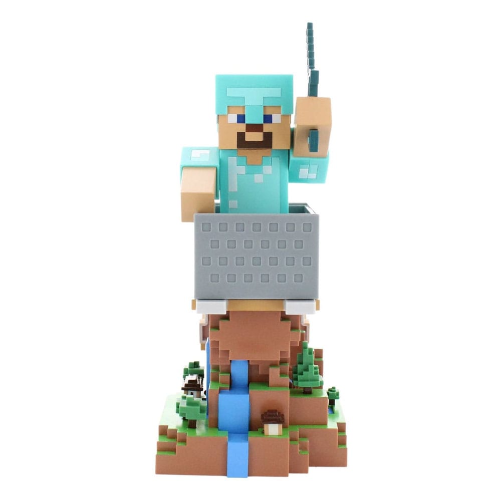 Minecraft Steve in Diamond Armour Cable Guys support de manette et support de téléphone 22cm