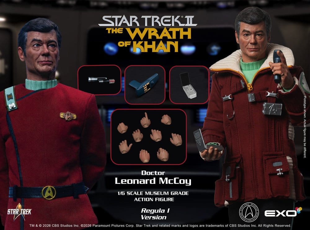 Star Trek II: La Colère de Khan figurine 1/6 Dr. Leonard McCoy Regula I Version 30 cm