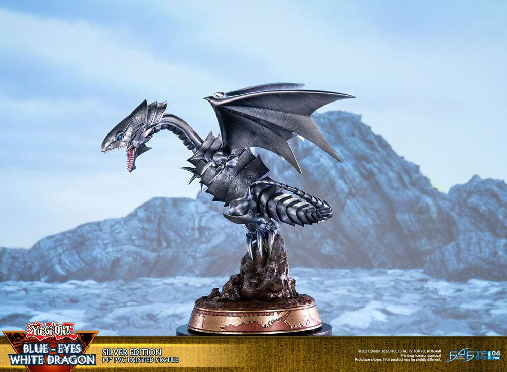 Yu-Gi-Oh! statuette PVC Blue-Eyes White Dragon Silver Edition 35 cm