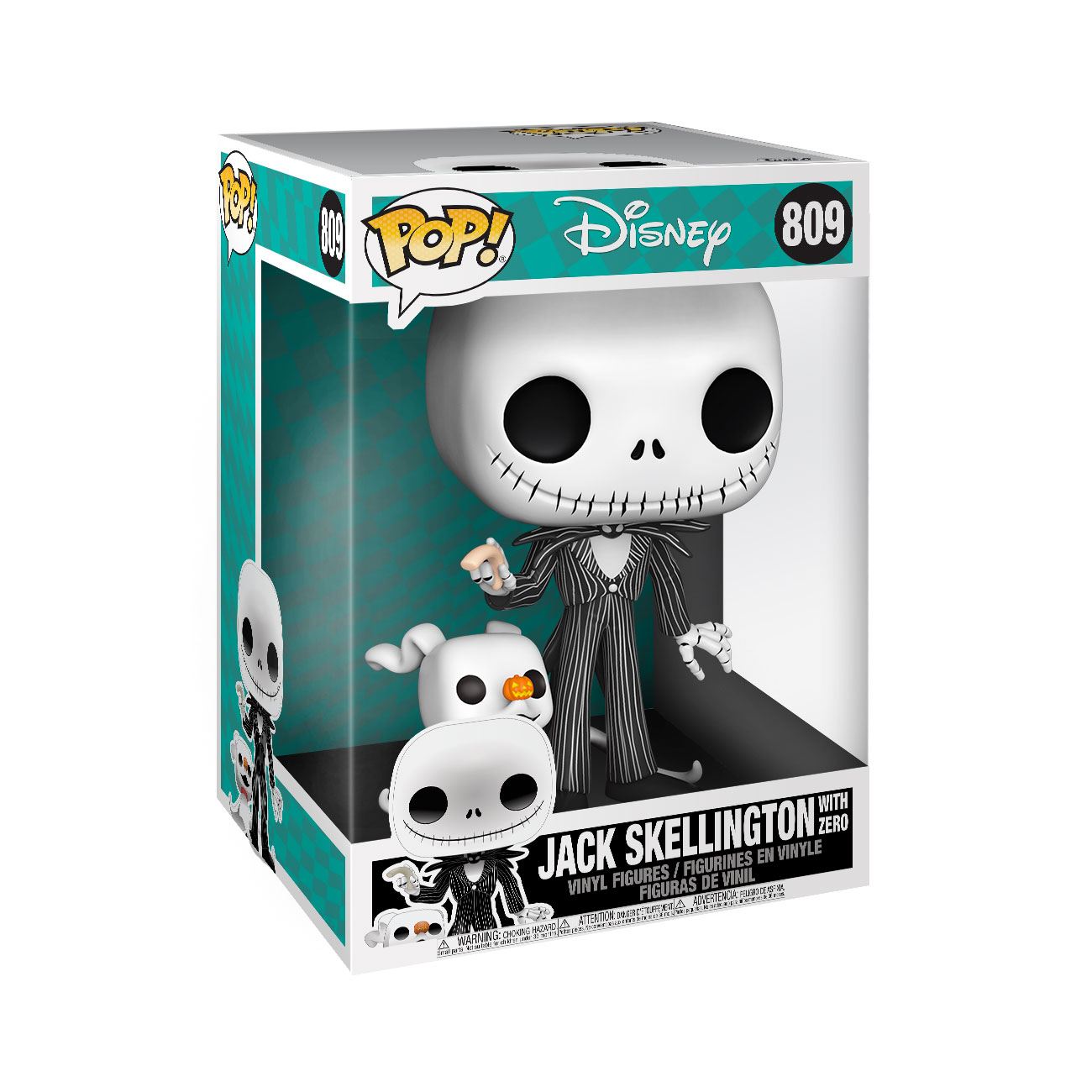 Funko Pop! Disney: The Nightmare Before Christmas - Jack Skellington with Zero 10" Super Sized Pop!