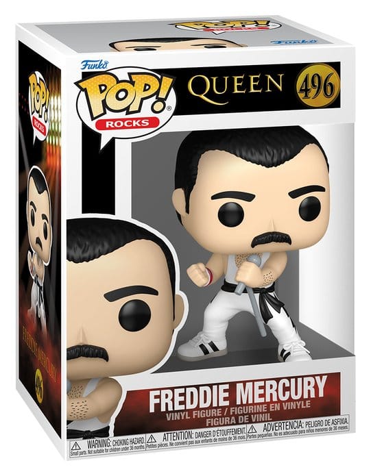 Queen POP! Rocks Vinyl figurine Freddie Mercury (white singlet) 9 cm