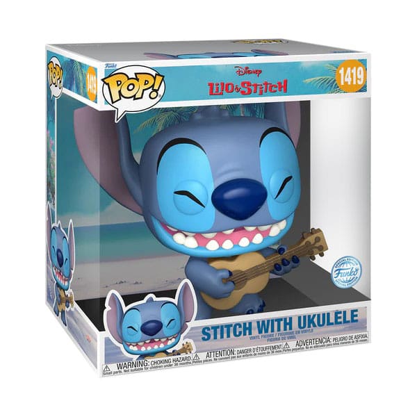 Lilo & Stitch Super Sized Jumbo POP! Games Vinyl figurine Stitch w/Uke 25 cm