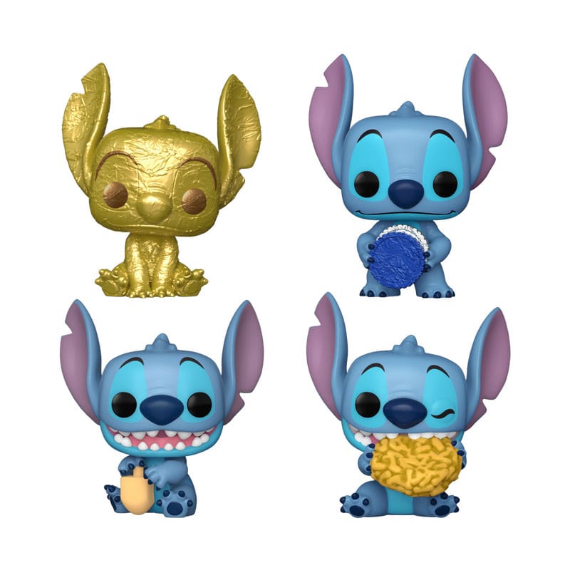 Stitch Holiday 2024 pack 4 figurine Pocket POP! Vinyl Dreidel Box 4 cm
