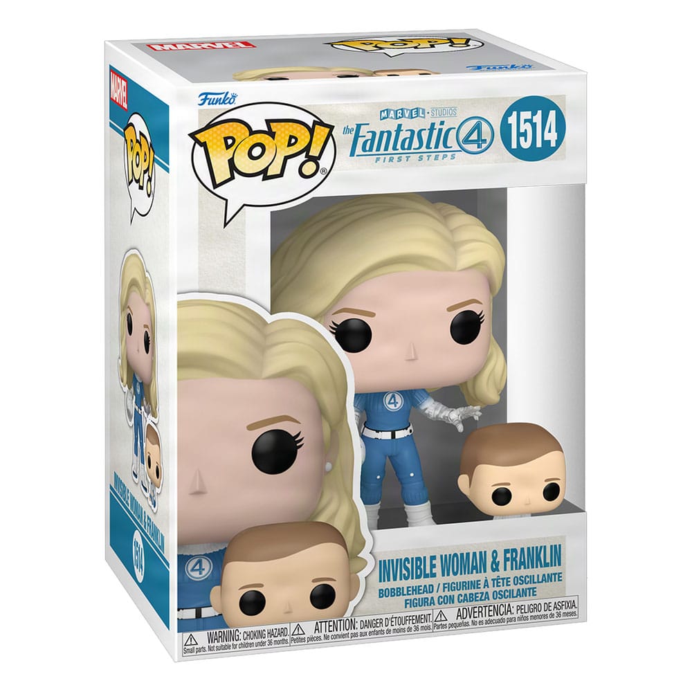 Les Quatre Fantastiques : Premiers pas POP! & Buddy Marvel Vinyl figurine Invisible Woman & Franklin 9 cm