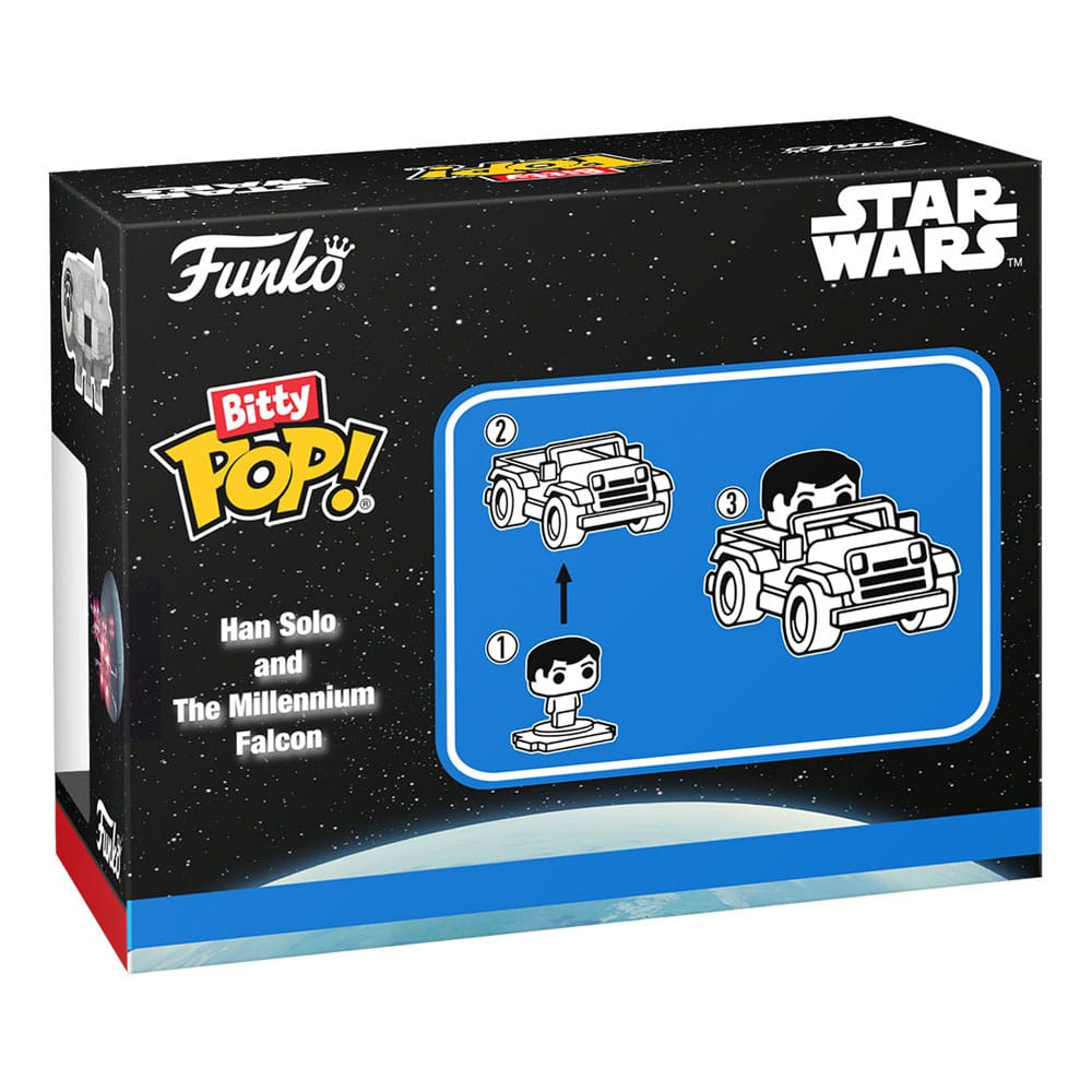 Star Wars Bitty POP! Rides Vinyl figurine Display Han Solo w/Millenium Falcon 2,5 cm