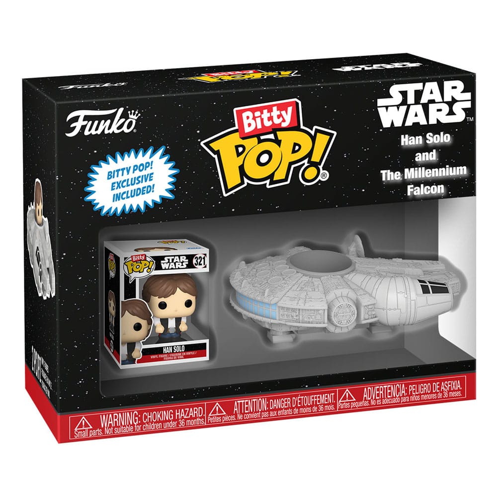 Star Wars Bitty POP! Rides Vinyl figurine Display Han Solo w/Millenium Falcon 2,5 cm