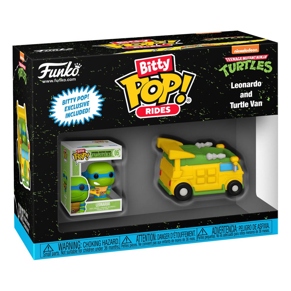 Les Tortues Ninja POP! Rides Vinyl figurine Leonardo w/Van 2,5 cm