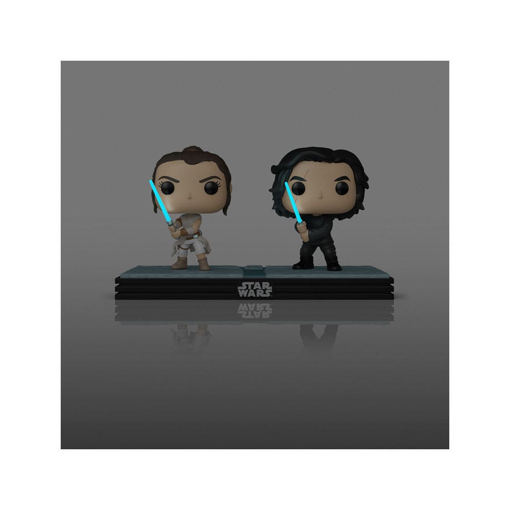 Star Wars pack 2 POP! Movie Moments Vinyl Bobble Head Kylo & Rey 9 cm