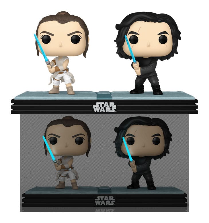 Star Wars pack 2 POP! Movie Moments Vinyl Bobble Head Kylo & Rey 9 cm