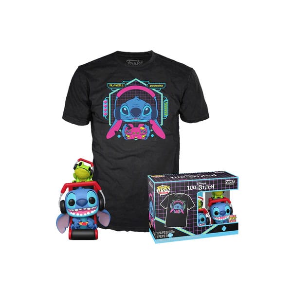 Lilo & Stitch POP! & Tee set figurine et T-Shirt Gmr Stitch w/frog (M)