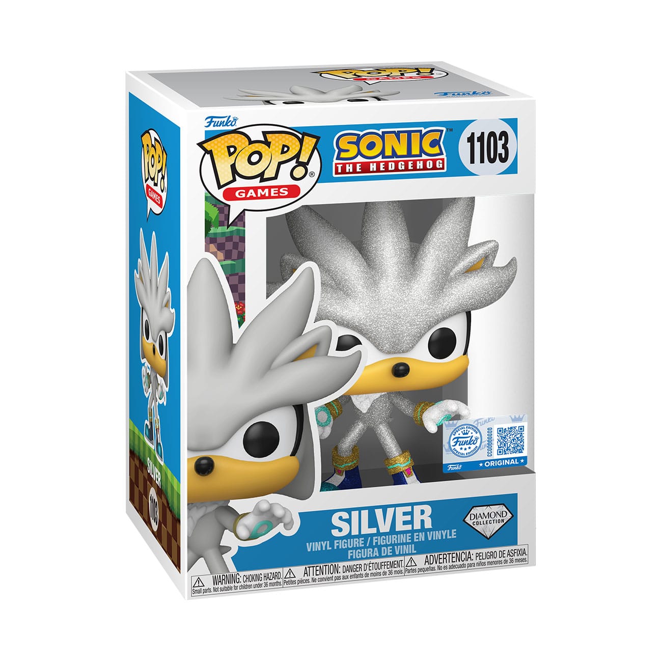 Sonic The Hedgehog POP! Games Vinyl Figurine Silver The Hedgehog (FL) 9 cm