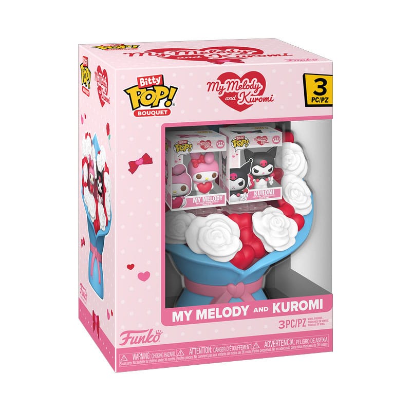 Sanrio pack 2 figurines Bitty POP! Bouquet Vinyl My Melody & Kuromi (Valentine) 4 cm