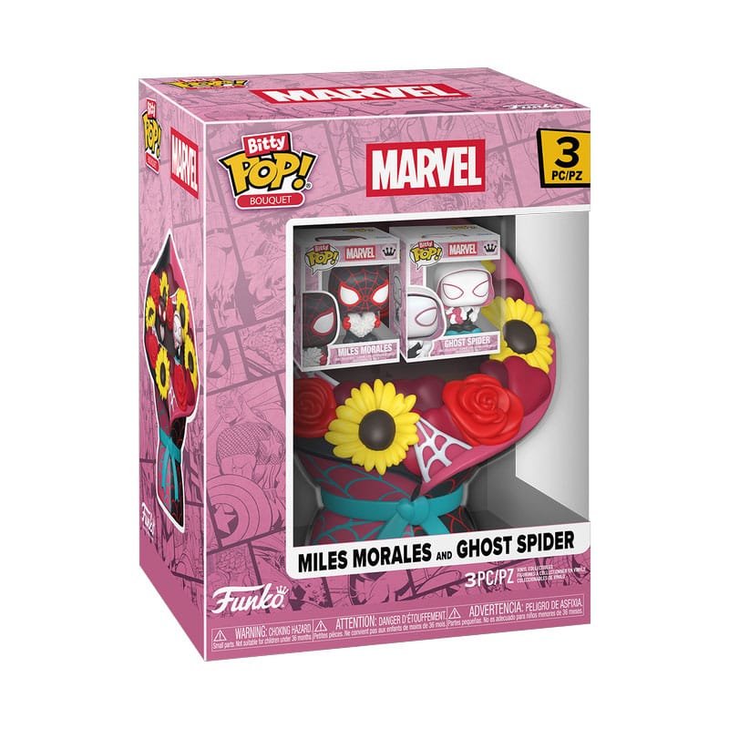 Marvel pack 2 figurines Bitty POP! Bouquet Vinyl Miles Morales & Ghost Spider (Valentine) 4 cm