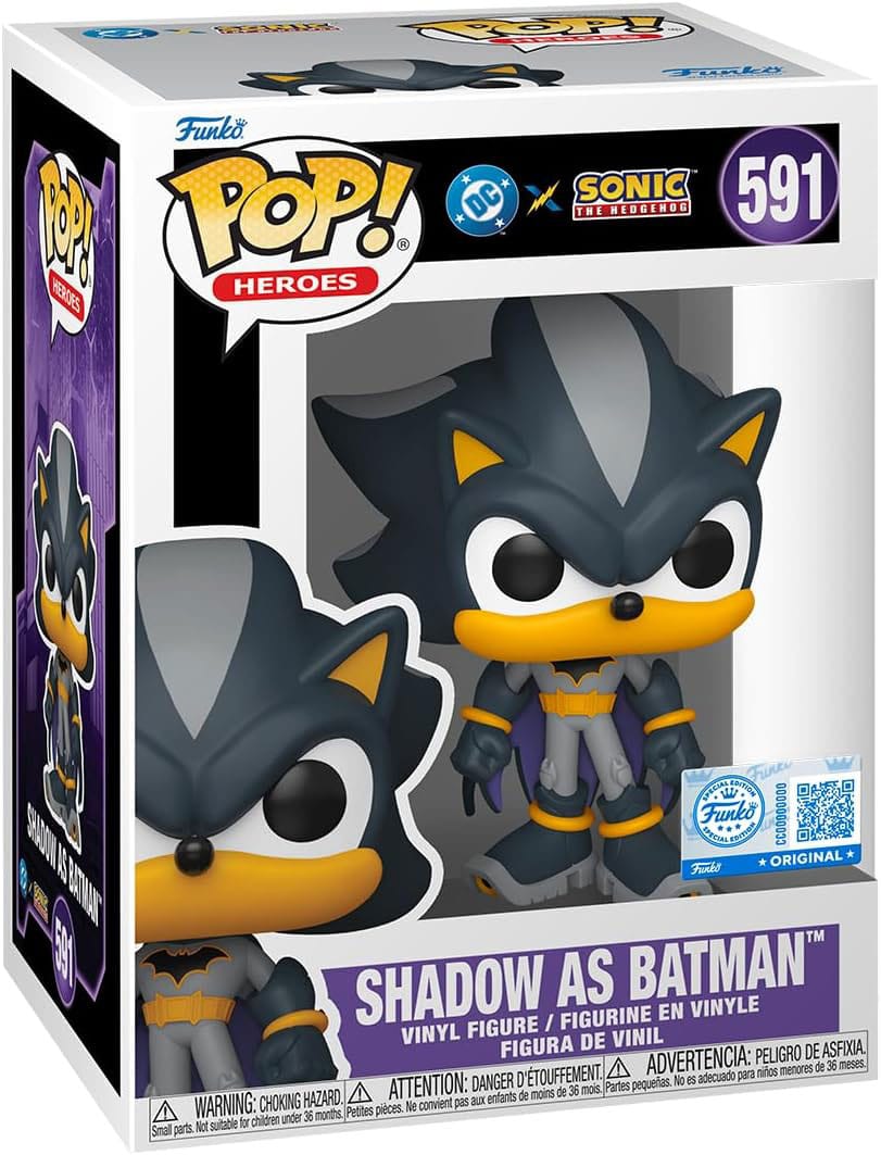 DC's Justice League and Sonic the Hedgehog POP! Movies Vinyl figurines Shadow/Batman 9 cm