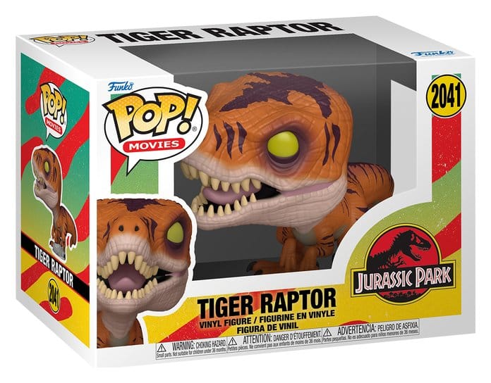 Jurassic Park POP! Movies Vinyl figurine Tiger Raptor 9 cm