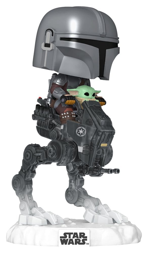 Star Wars: The Mandalorian and Grogu POP! Rides Deluxe Vinyl figurine Bobble Head The Mandalorian with Grogu in Imperial Remnant AT-RT 9 cm