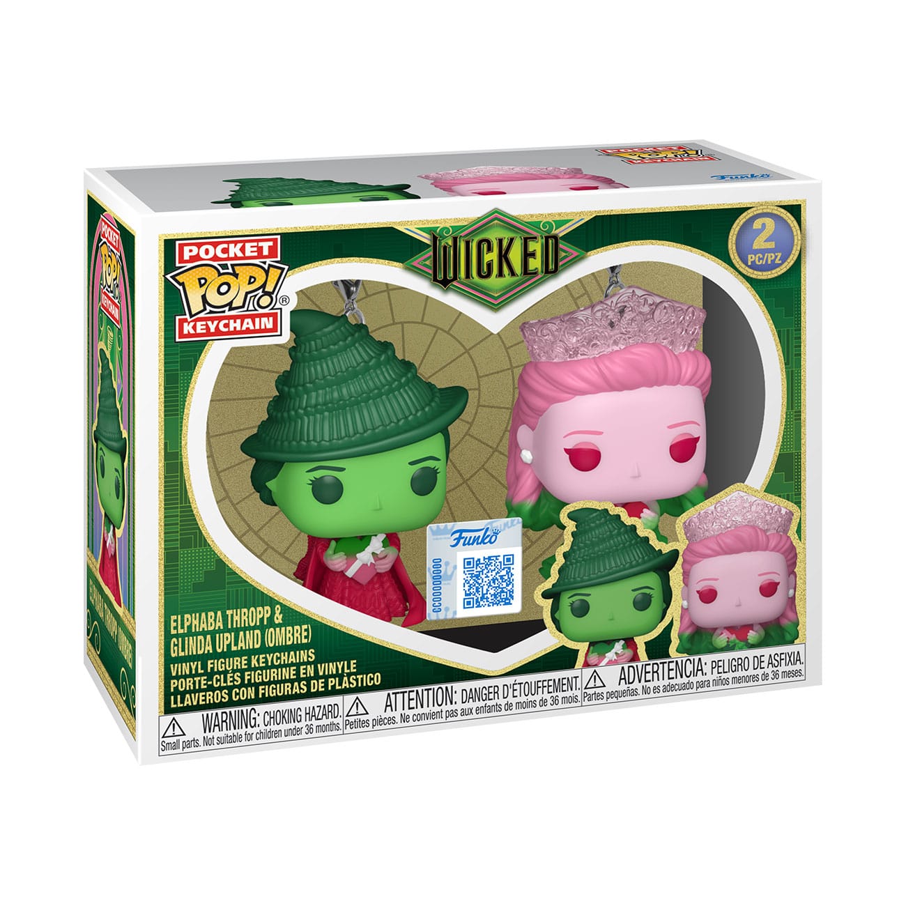 Wicked pack 2 porte-clés POP! Vinyl G&E (Ombre) 4 cm