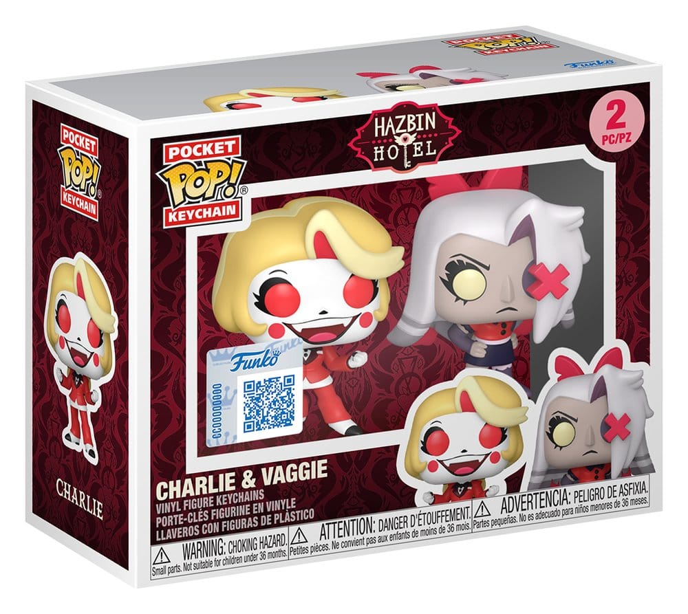 Hazbin Hotel pack 2 porte-clés POP! Vinyl Charlie & Vaggie 4 cm