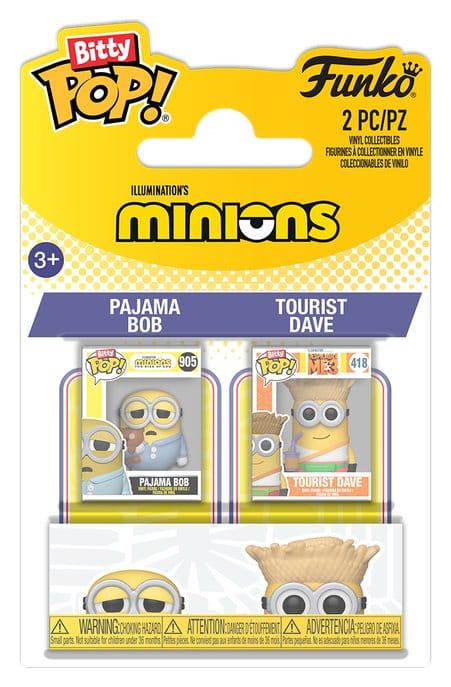 Minions Bitty POP! Vinyl figurines Pajama Bob & Tourist Dave 2 cm