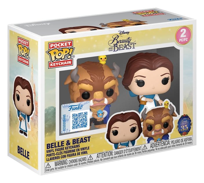 La Belle et la Bête pack 2 porte-clés POP! Vinyl Belle & Beast 4 cm