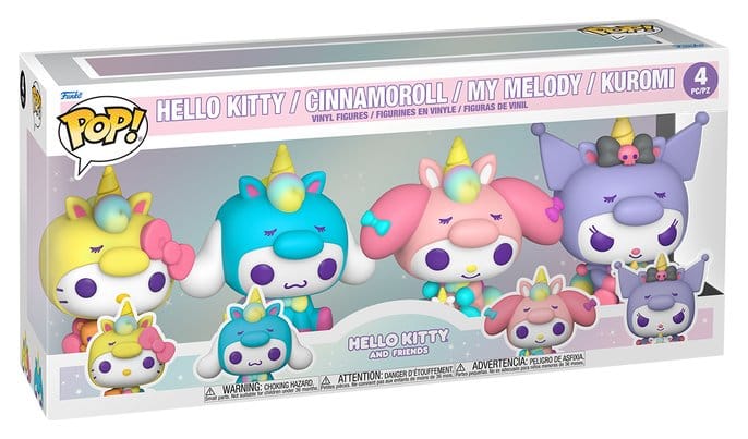 Sanrio POP! Vinyl figurines 4-Pack Hello Kitty Unicorn Outfit Black Friday Bundle 9 cm
