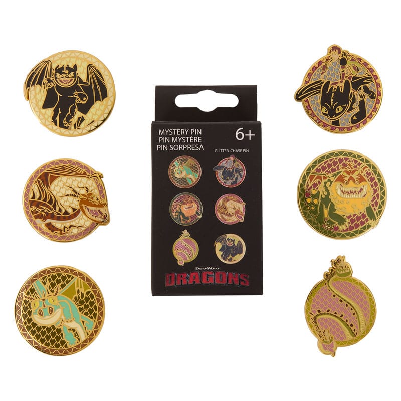 How to train your Dragon by Loungefly présentoir pin's émaillés Blind Box Toothless Various Poses(12)