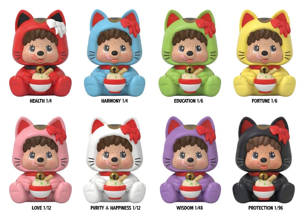 Monchhichi Rokimoto présentoir figurine Cup of Fun Lucky Cat Series 10 cm Blind Box (6)