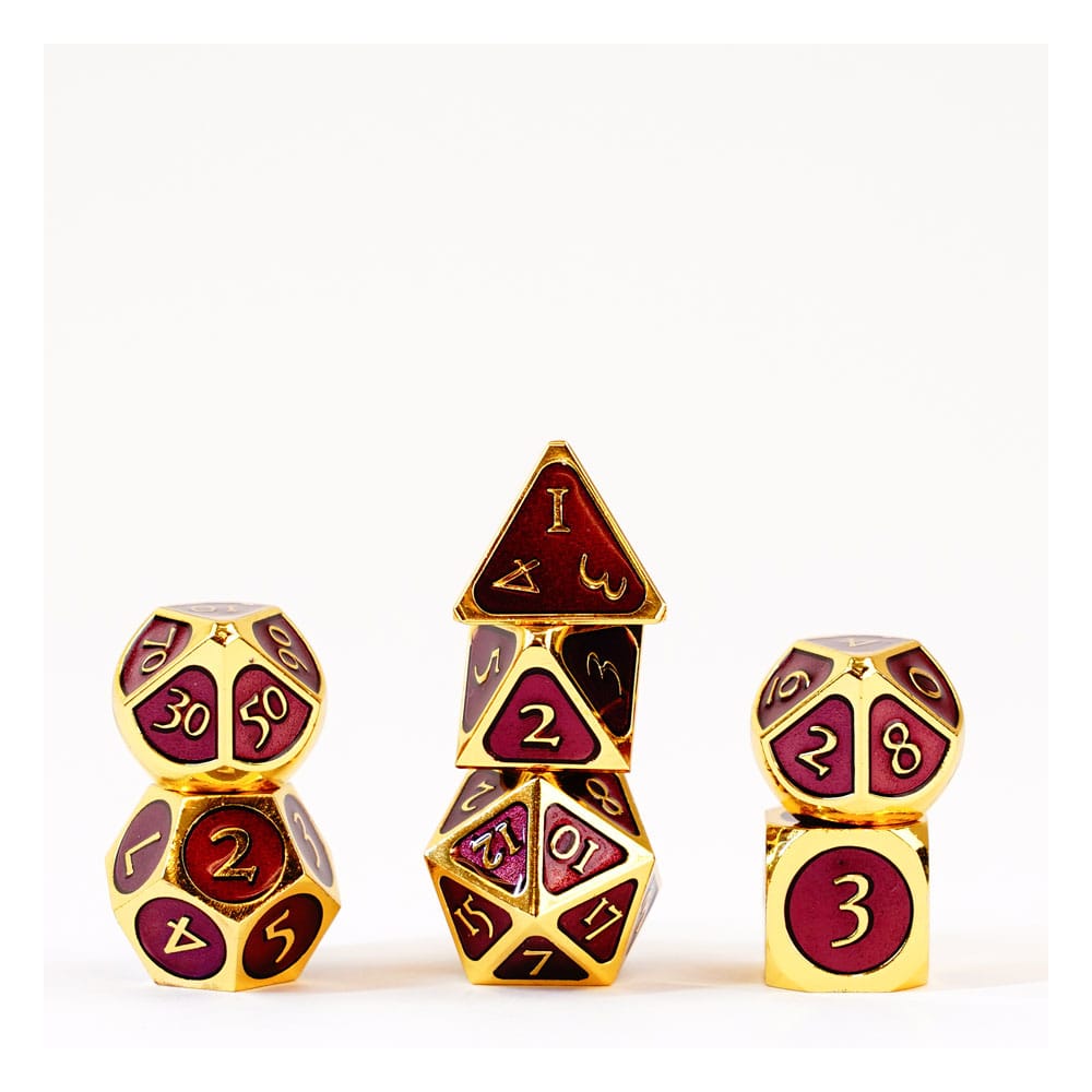 FanRoll pack dés Gold with Purple Enamel (7)