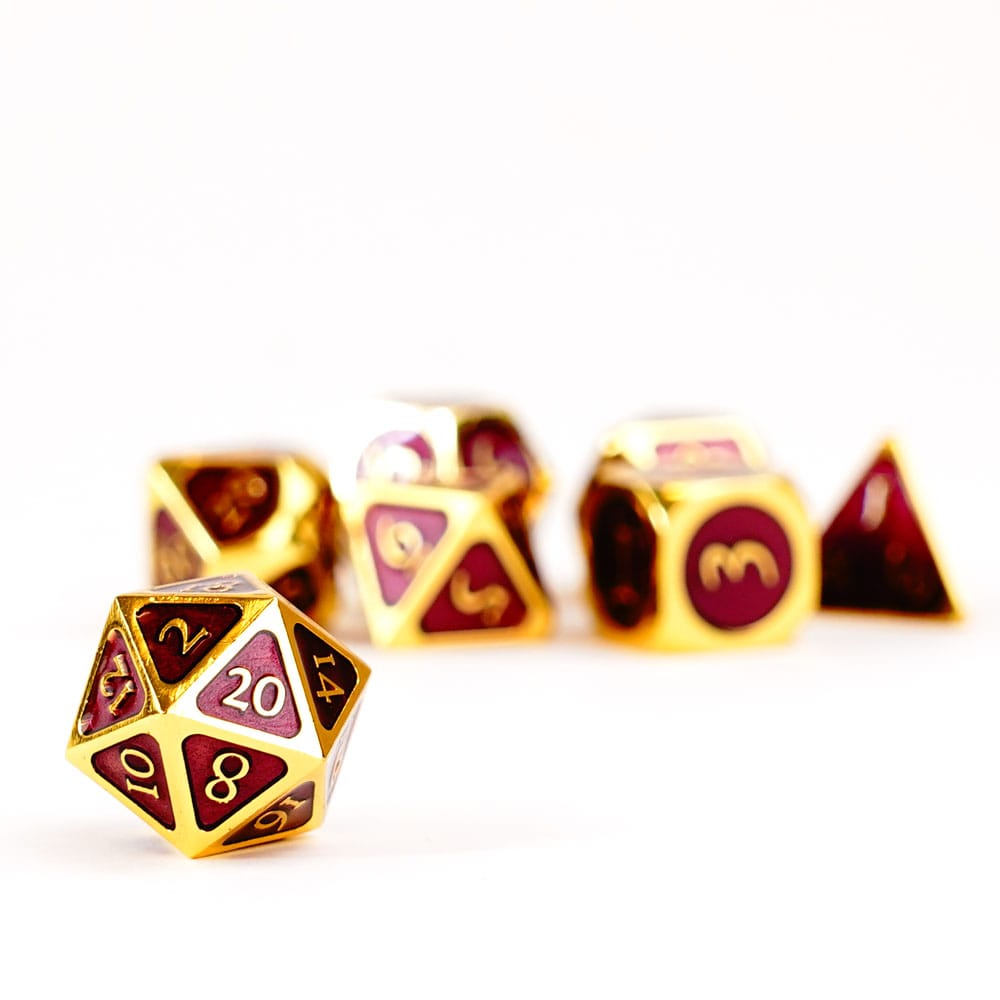 FanRoll pack dés Gold with Purple Enamel (7)