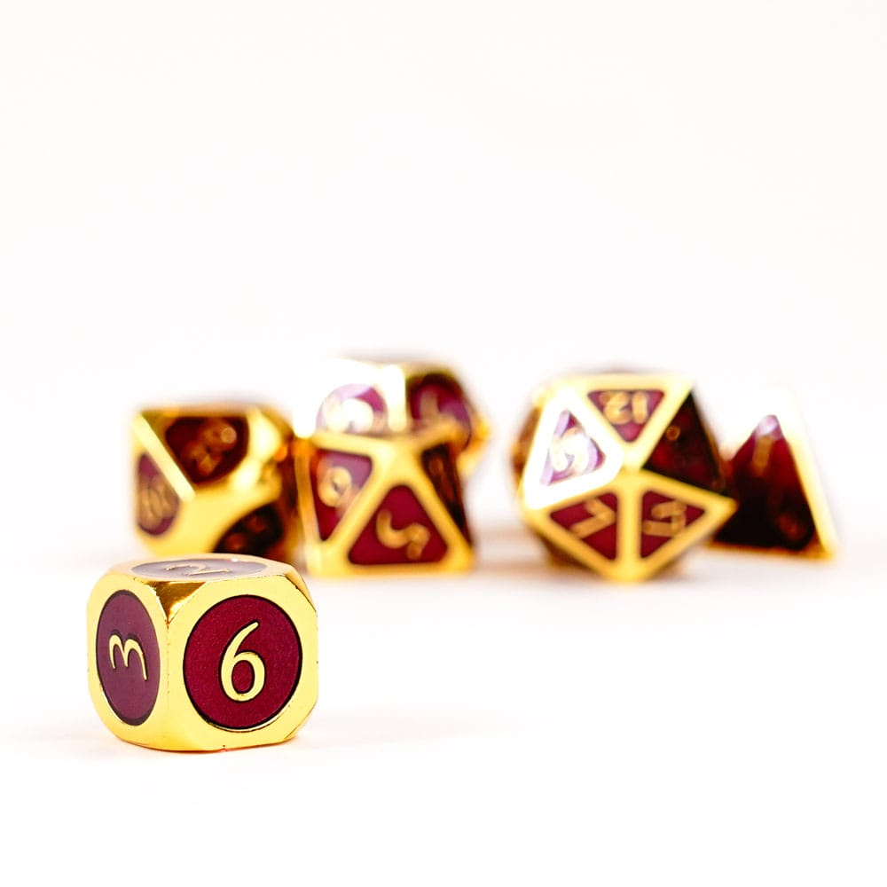 FanRoll pack dés Gold with Purple Enamel (7)
