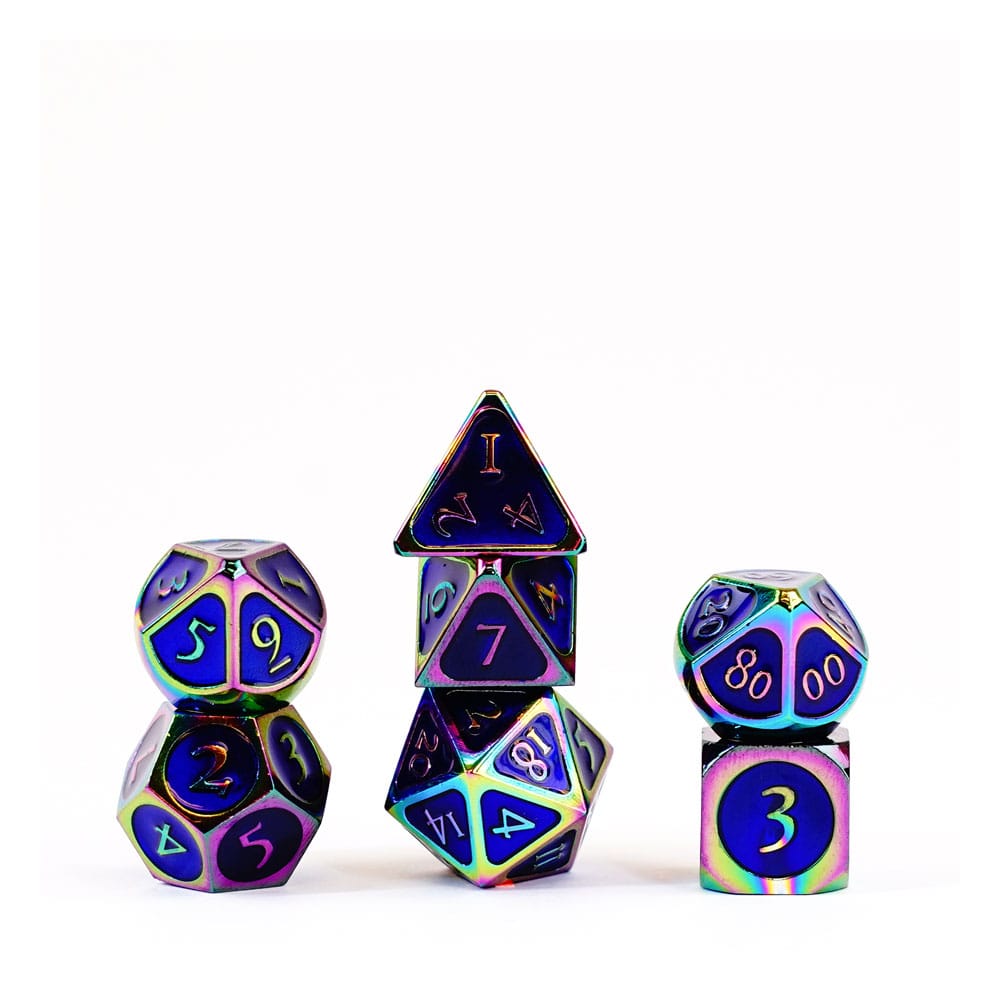 FanRoll pack dés Rainbow with Blue Enamel (7)