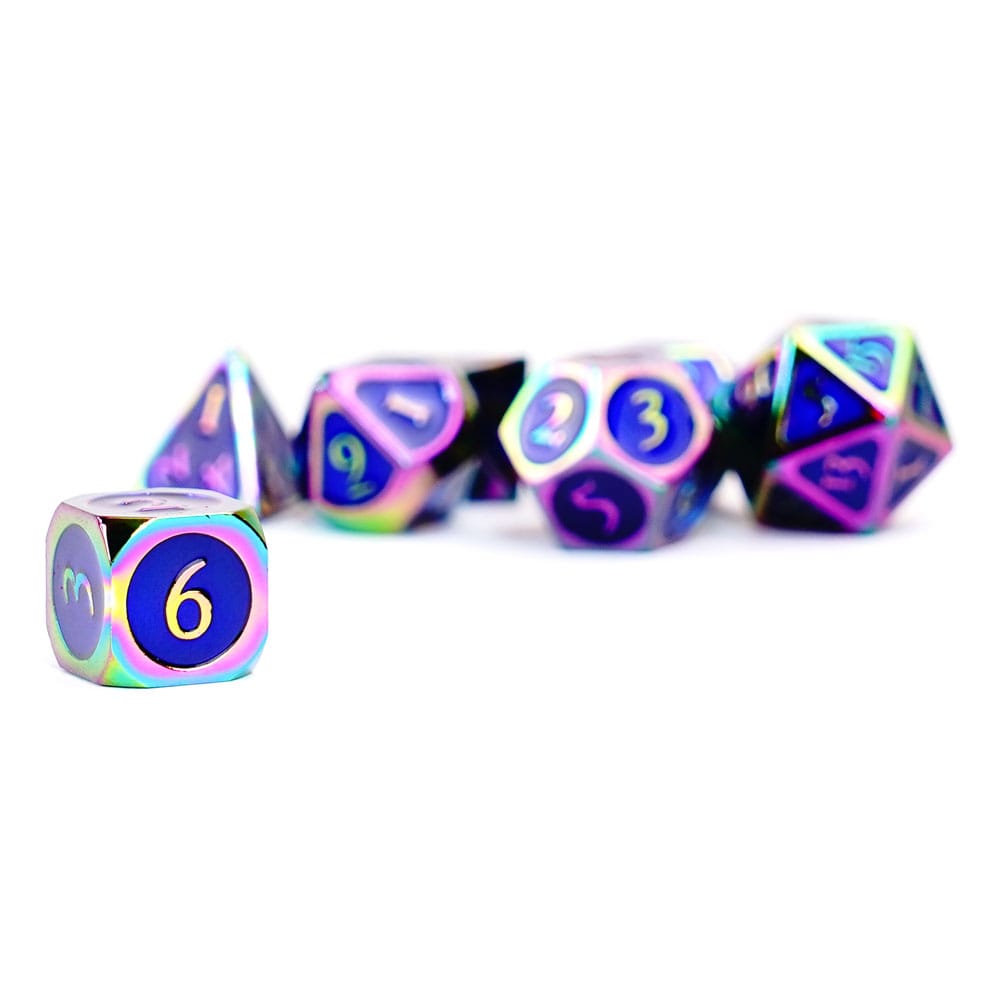 FanRoll pack dés Rainbow with Blue Enamel (7)