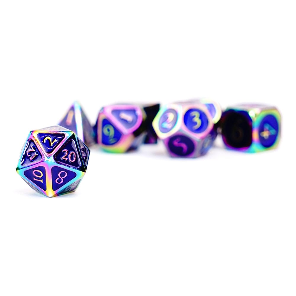 FanRoll pack dés Rainbow with Blue Enamel (7)