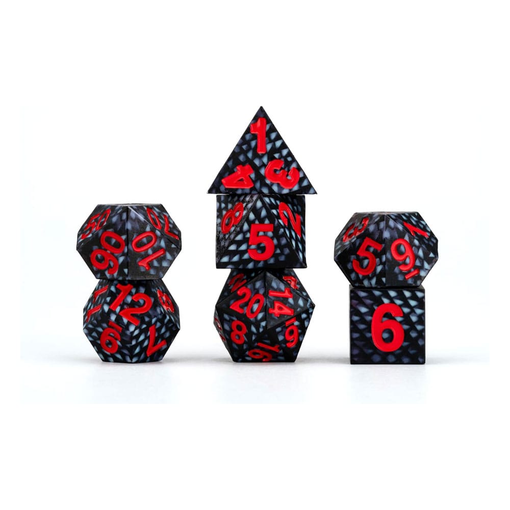 Dragon Storm pack dés Sharp Edge Silicone Black Dragon Scales (7)