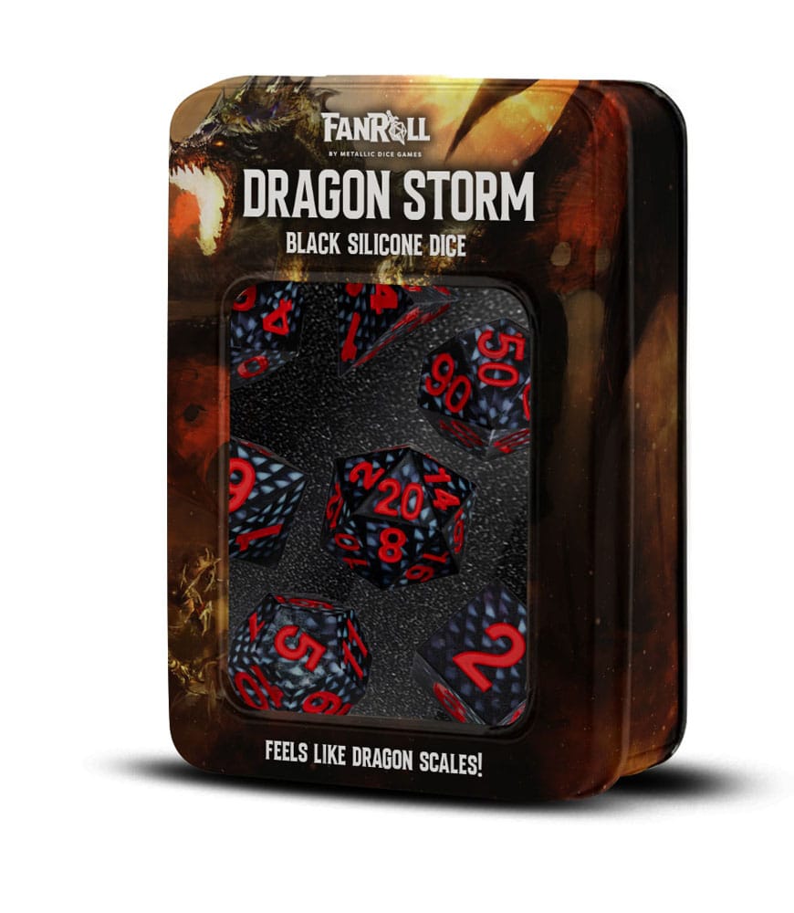 Dragon Storm pack dés Sharp Edge Silicone Black Dragon Scales (7)