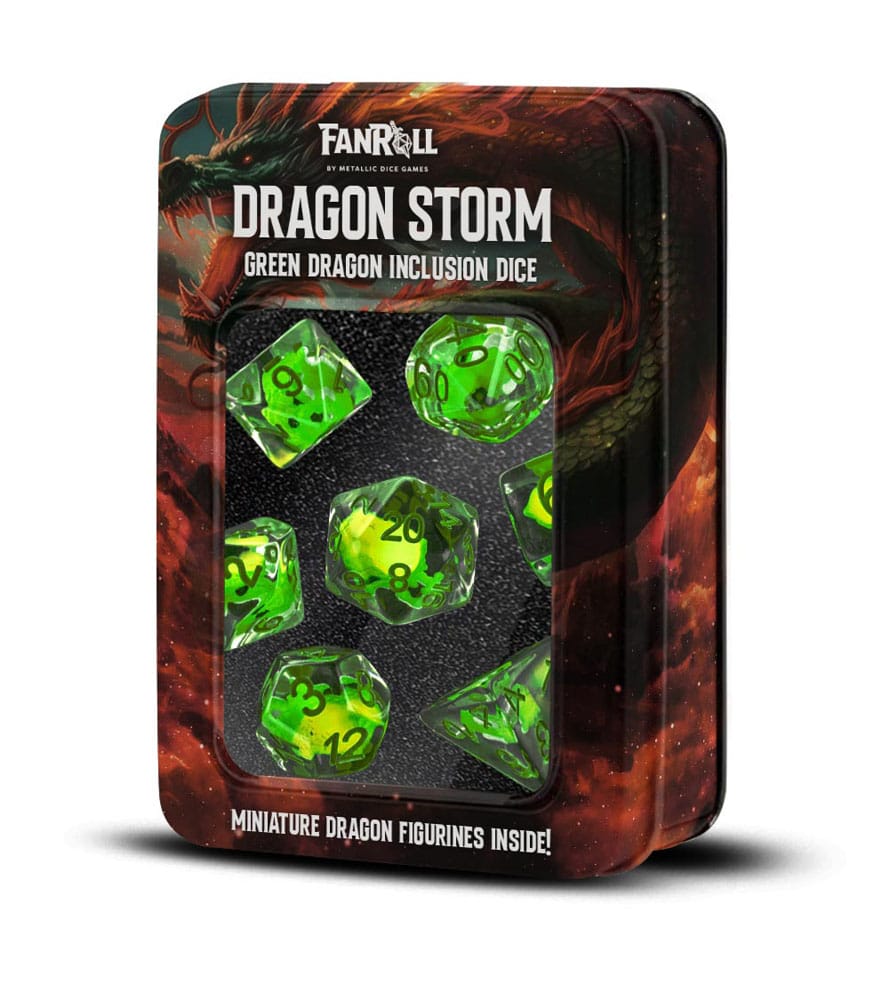 Dragon Storm pack dés Inclusion Green Dragon (7)