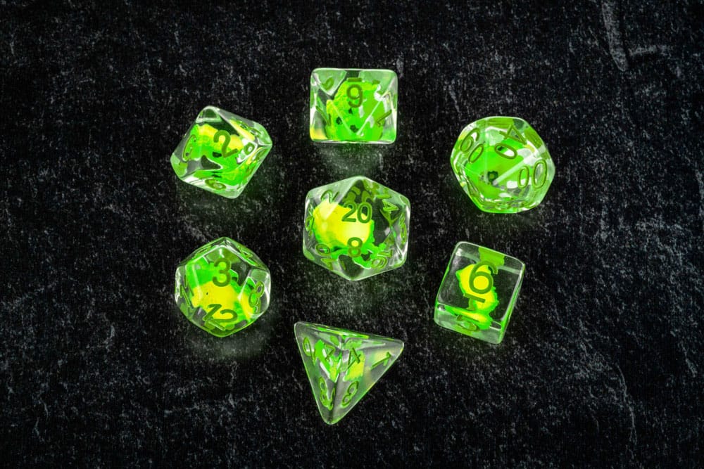 Dragon Storm pack dés Inclusion Green Dragon (7)