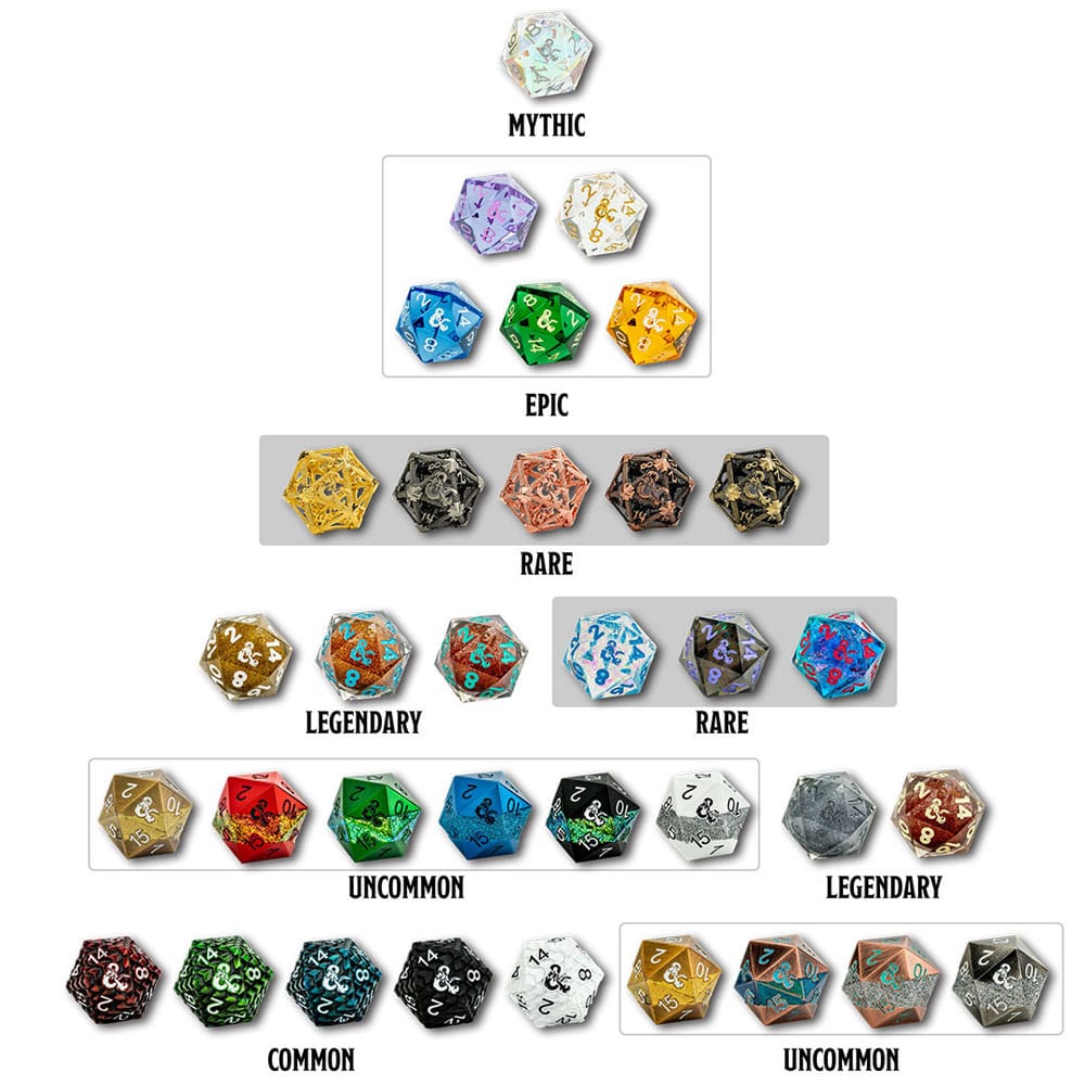 Dungeons & Dragons Blind Mystery Box dés Fizban's Treasure d20 25 mm
