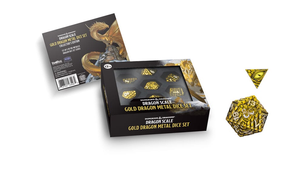 Dungeons & Dragons Premium Métal pack dés Inclusion Dragon Scale Gold (7)