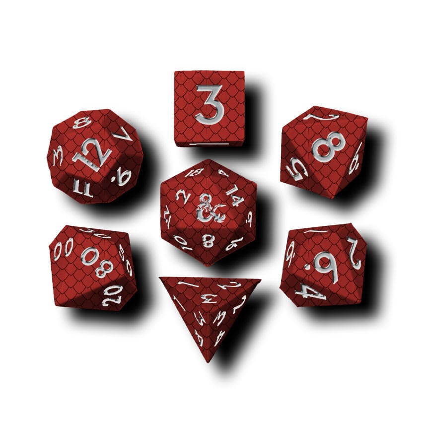 Dungeons & Dragons Premium Silicon pack dés Inclusion Dragon Scale Red (7)