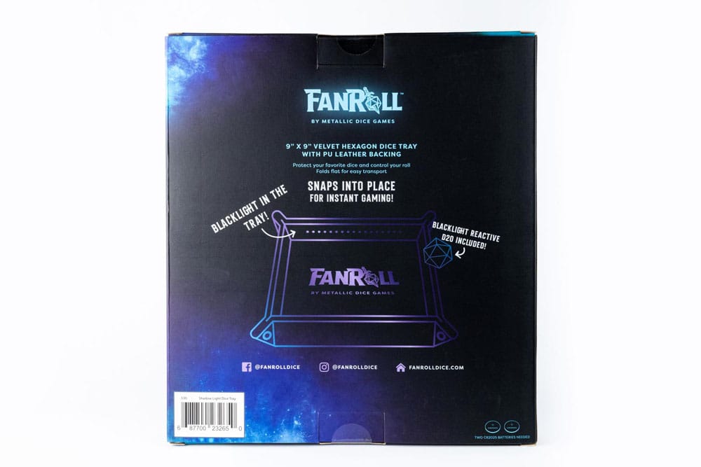 FanRoll Shadowlight Plateau à dés pliant Blacklight Black