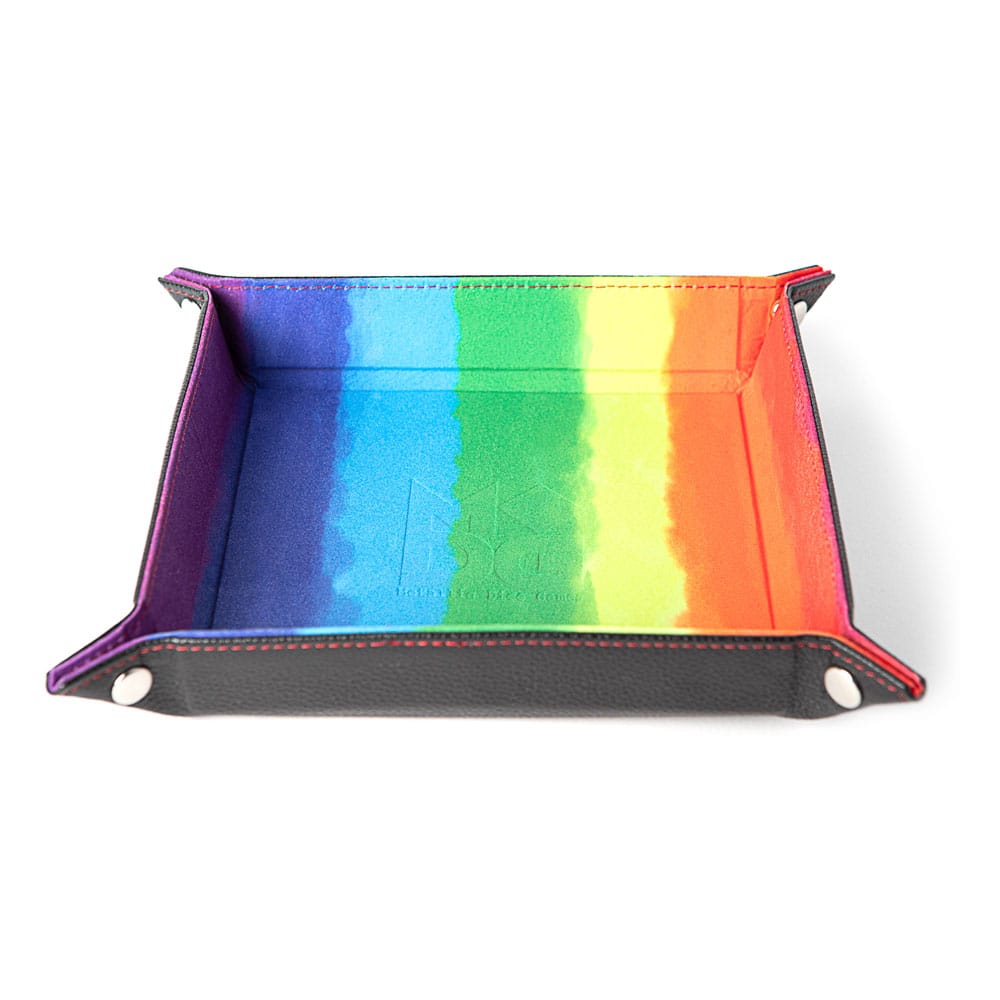 FanRoll Plateau à dés pliant Velvet Watercolor Rainbow