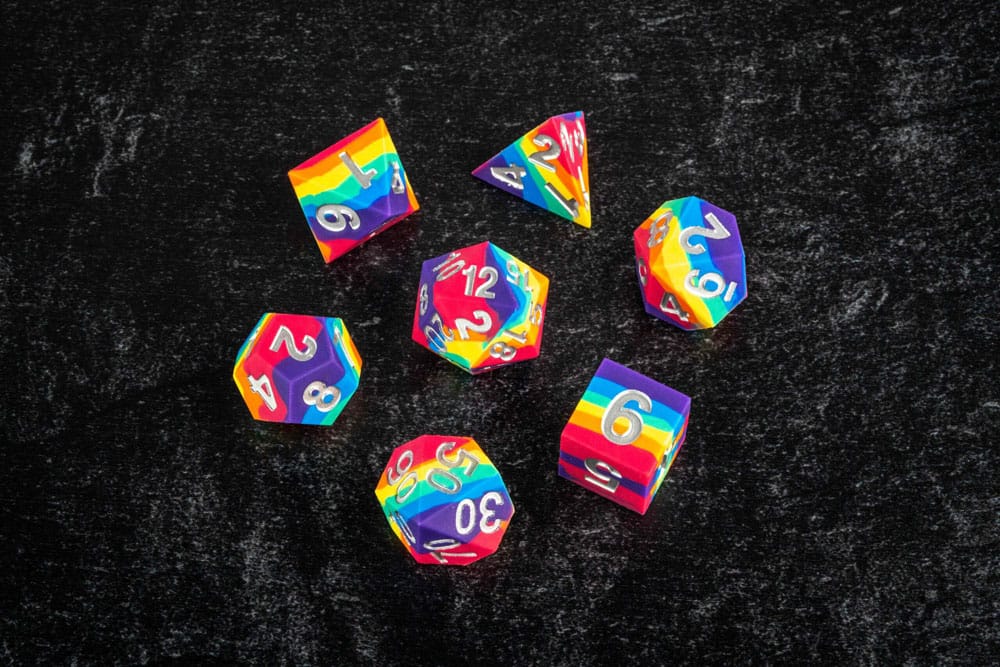 FanRoll pack dés Sharp Edge Silicone Rainbow (7)
