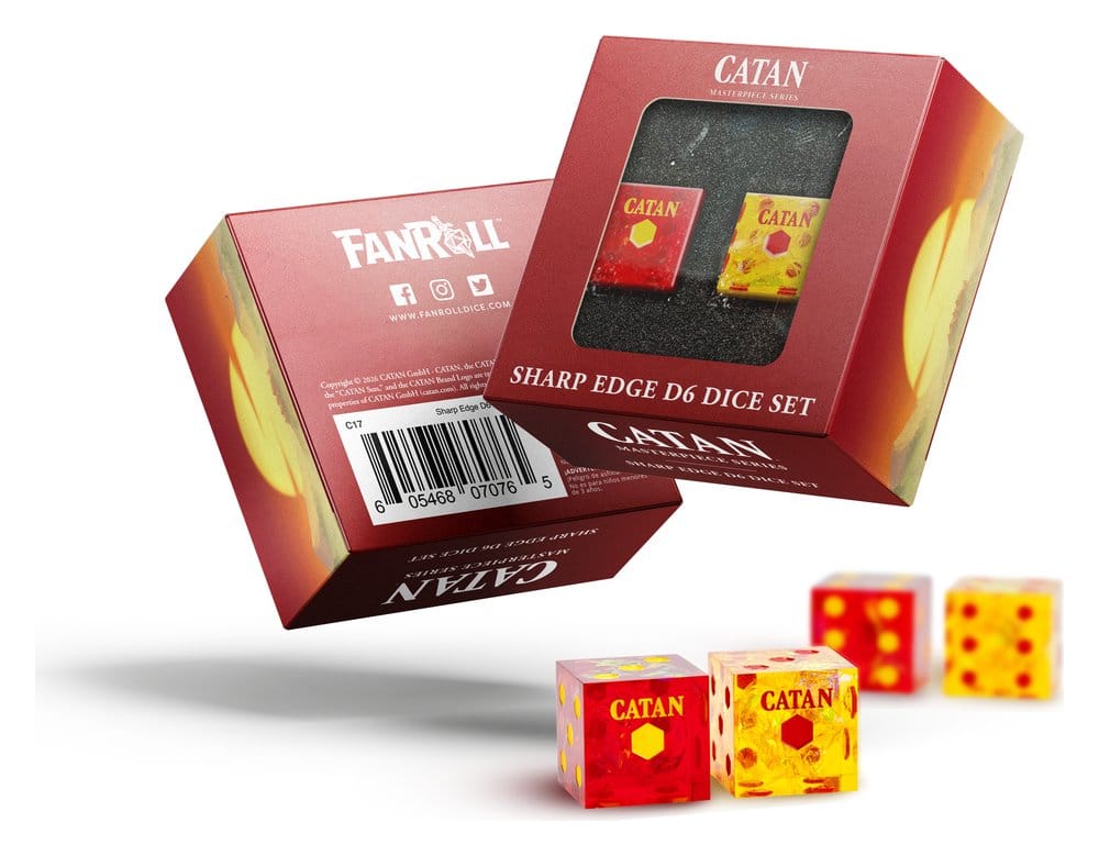 Catan pack dés D6 Sharp Edge Resin 
