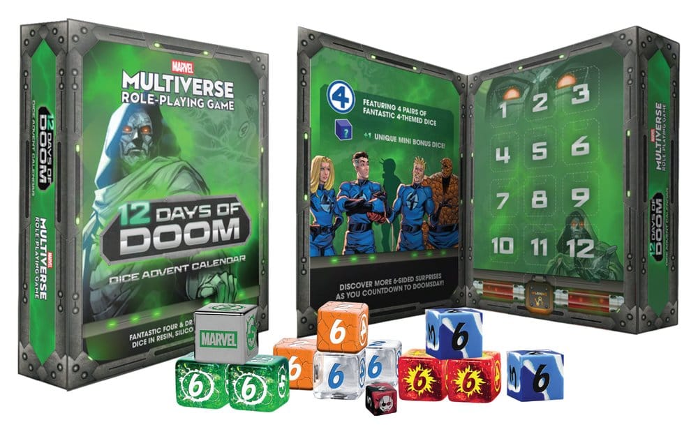 Marvel Multiverse RPG calendrier de l'avent 12 Days of Doom Dice