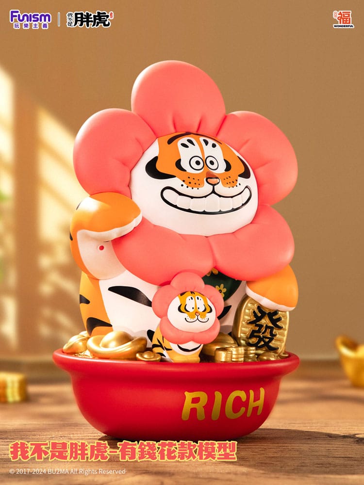 I Am Not Fat Tiger statuette Alexander the Tiger Rich Flower 20 cm