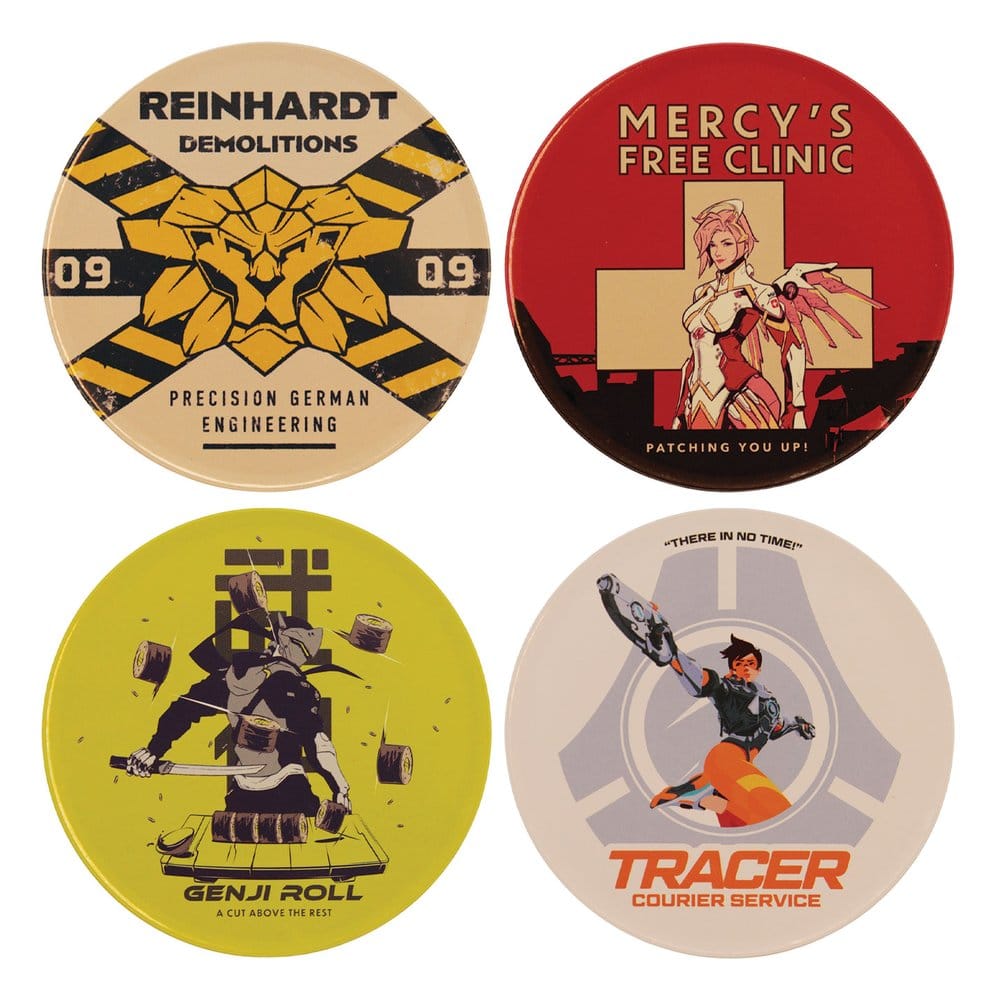 Overwatch pack 4 sous-verres en métal imprimé
