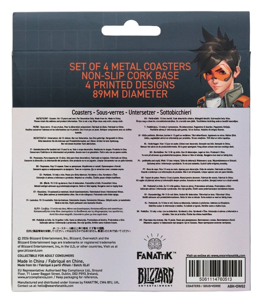 Overwatch pack 4 sous-verres en métal imprimé
