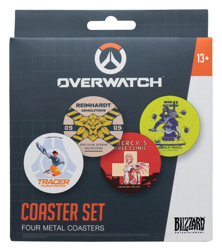 Overwatch pack 4 sous-verres en métal imprimé